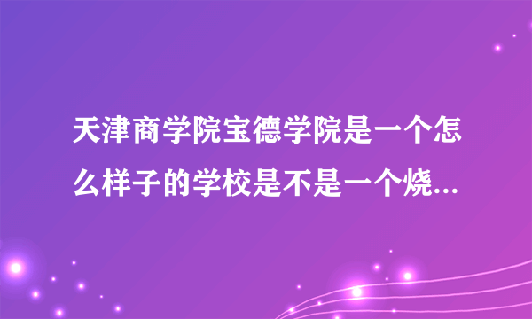 天津商学院宝德学院是一个怎么样子的学校是不是一个烧钱的学校？