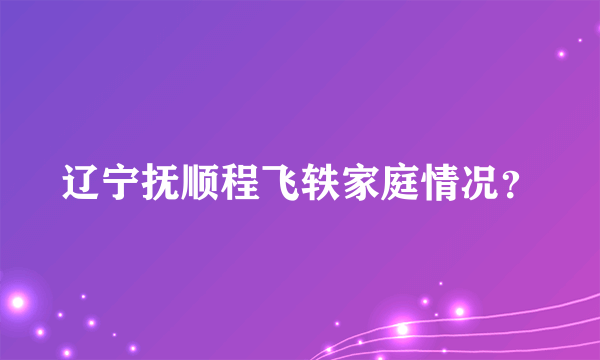 辽宁抚顺程飞轶家庭情况？