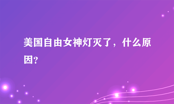 美国自由女神灯灭了，什么原因？