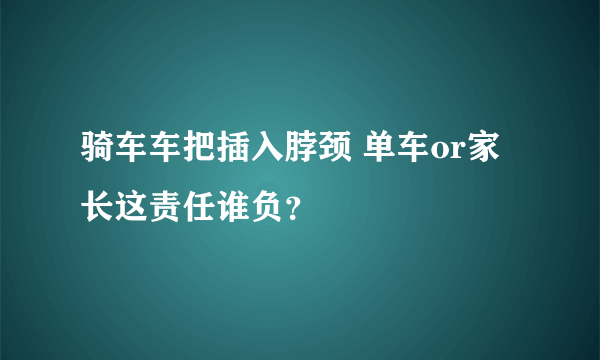 骑车车把插入脖颈 单车or家长这责任谁负？