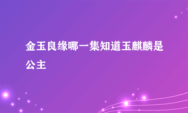 金玉良缘哪一集知道玉麒麟是公主