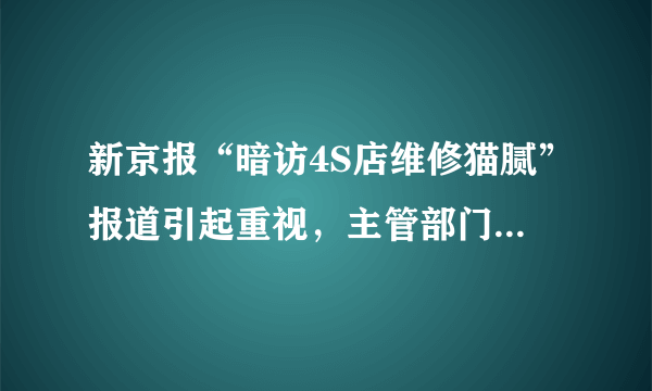 新京报“暗访4S店维修猫腻”报道引起重视，主管部门表示严查