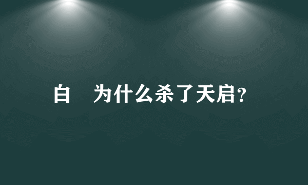 白玦为什么杀了天启？