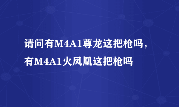 请问有M4A1尊龙这把枪吗，有M4A1火凤凰这把枪吗