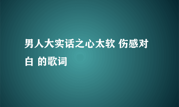 男人大实话之心太软 伤感对白 的歌词