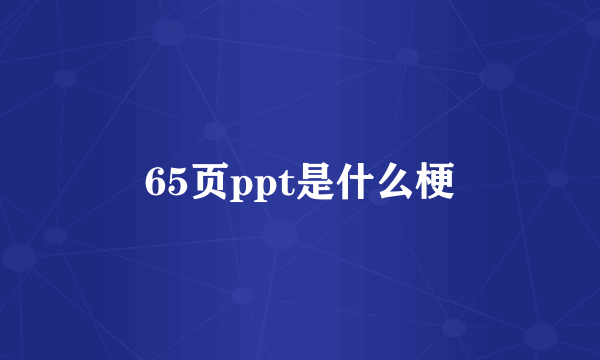 65页ppt是什么梗