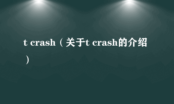 t crash（关于t crash的介绍）