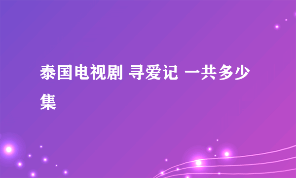 泰国电视剧 寻爱记 一共多少集