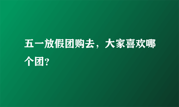 五一放假团购去，大家喜欢哪个团？