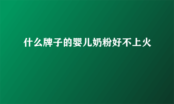 什么牌子的婴儿奶粉好不上火