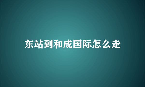 东站到和成国际怎么走