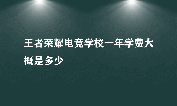 王者荣耀电竞学校一年学费大概是多少