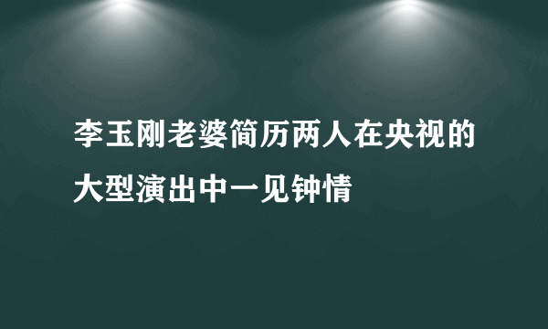 李玉刚老婆简历两人在央视的大型演出中一见钟情