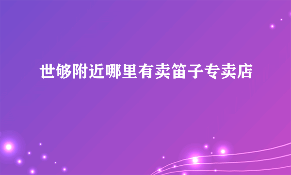 世够附近哪里有卖笛子专卖店