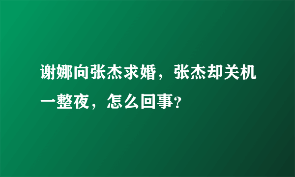 谢娜向张杰求婚，张杰却关机一整夜，怎么回事？