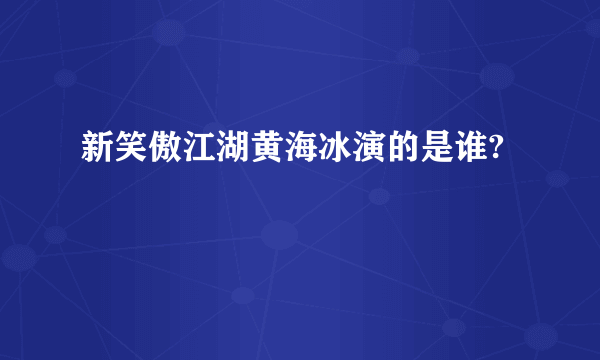 新笑傲江湖黄海冰演的是谁?