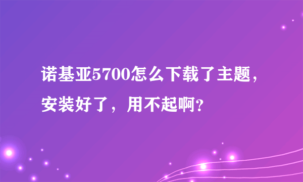 诺基亚5700怎么下载了主题，安装好了，用不起啊？