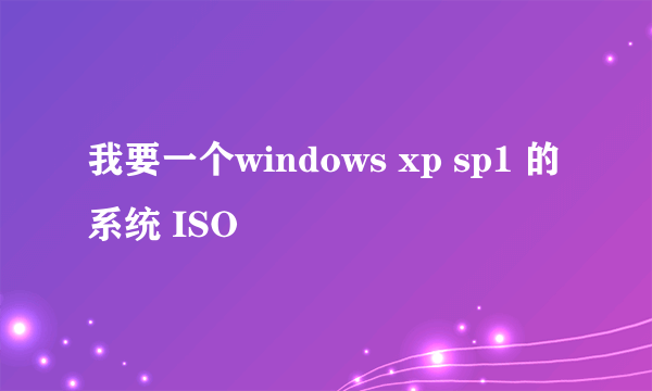 我要一个windows xp sp1 的系统 ISO