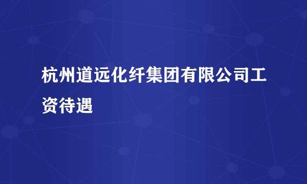 杭州道远化纤集团有限公司工资待遇