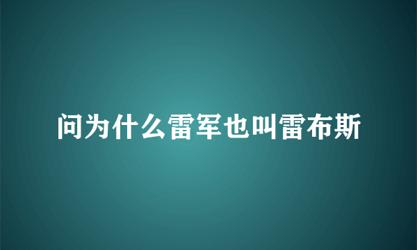 问为什么雷军也叫雷布斯