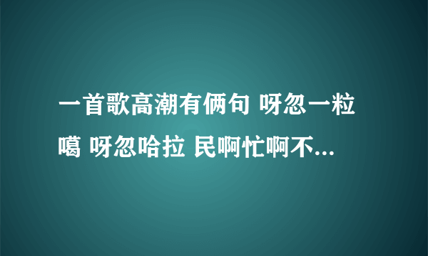 一首歌高潮有俩句 呀忽一粒噶 呀忽哈拉 民啊忙啊不拉黑 阿hi林拉撒加 旮旯阿酷叫什么啊