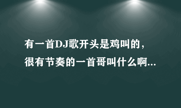 有一首DJ歌开头是鸡叫的，很有节奏的一首哥叫什么啊，知道的给个连接或者歌名啊，