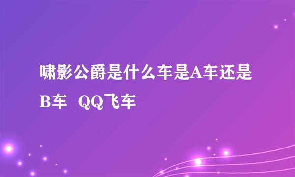 啸影公爵是什么车是A车还是B车  QQ飞车