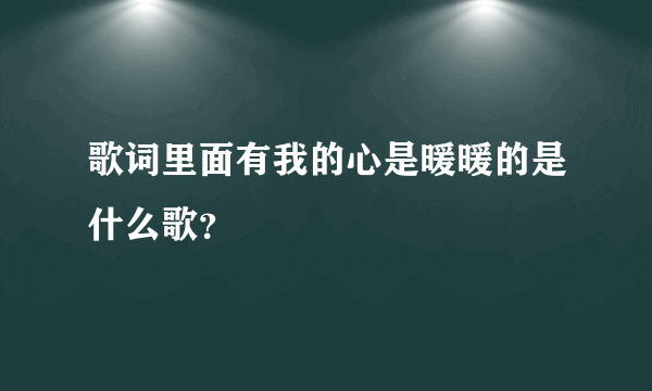 歌词里面有我的心是暖暖的是什么歌？