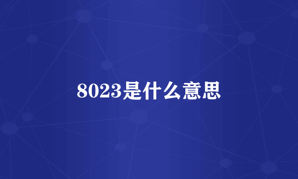 8023是什么意思