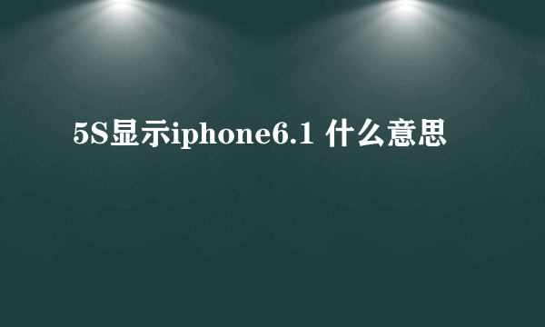 5S显示iphone6.1 什么意思