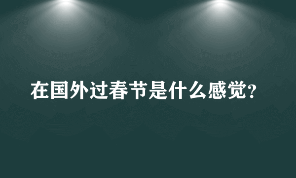 在国外过春节是什么感觉？