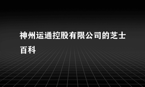 神州运通控股有限公司的芝士百科