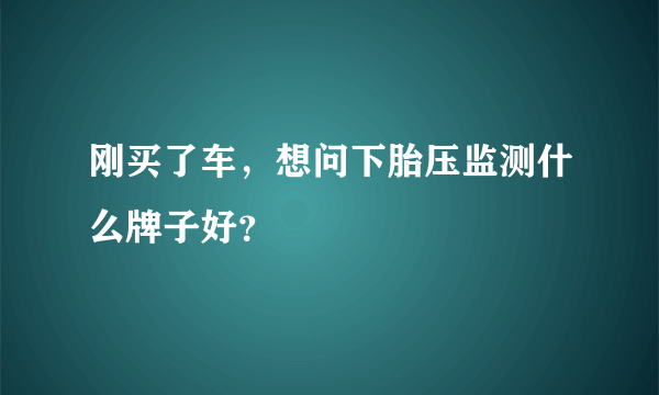 刚买了车，想问下胎压监测什么牌子好？