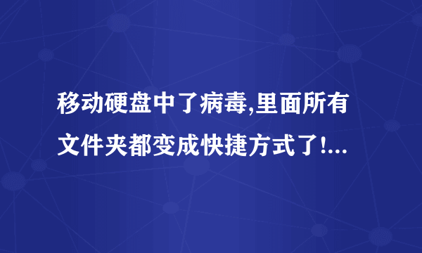 移动硬盘中了病毒,里面所有文件夹都变成快捷方式了!用三六零,金山都恢复不了,怎么处理?