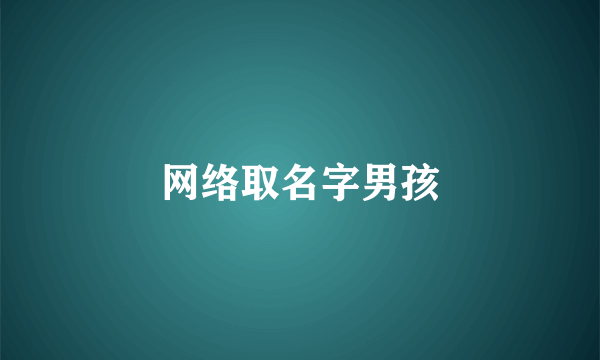 网络取名字男孩