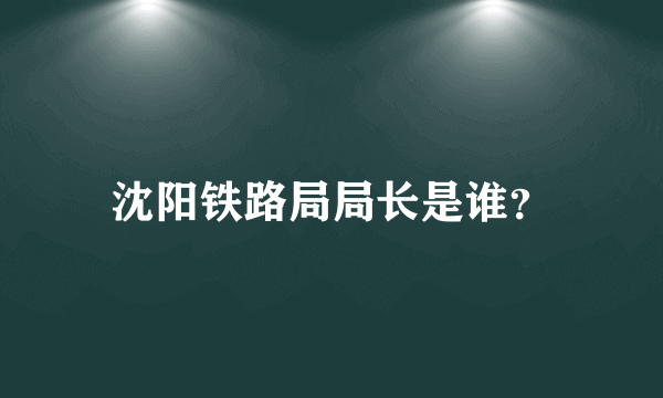 沈阳铁路局局长是谁？