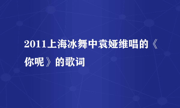 2011上海冰舞中袁娅维唱的《你呢》的歌词