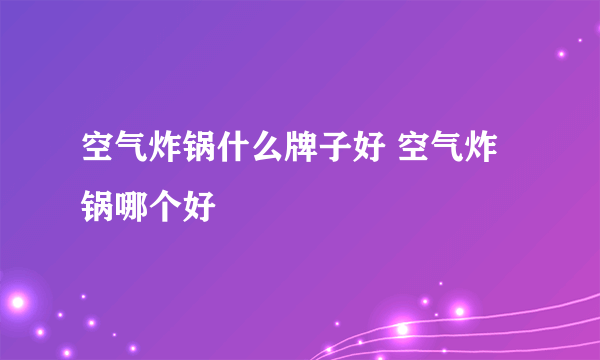 空气炸锅什么牌子好 空气炸锅哪个好