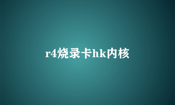 r4烧录卡hk内核