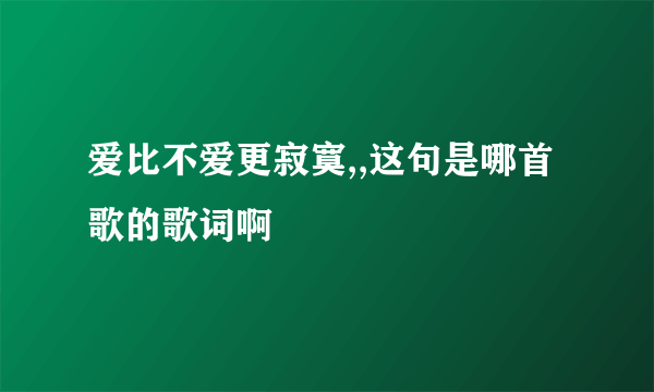 爱比不爱更寂寞,,这句是哪首歌的歌词啊