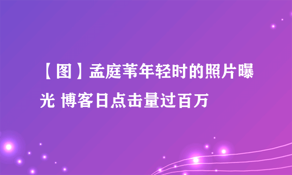 【图】孟庭苇年轻时的照片曝光 博客日点击量过百万