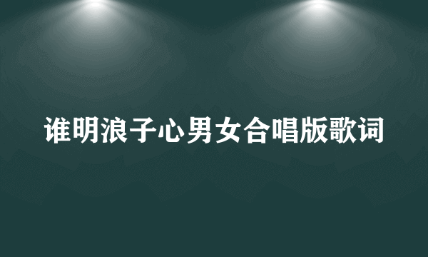 谁明浪子心男女合唱版歌词