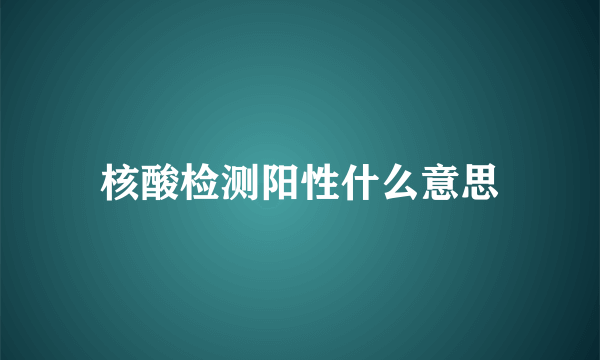 核酸检测阳性什么意思