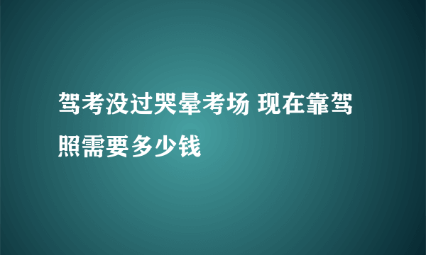 驾考没过哭晕考场 现在靠驾照需要多少钱