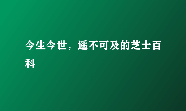 今生今世，遥不可及的芝士百科