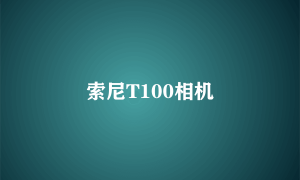 索尼T100相机