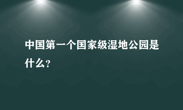 中国第一个国家级湿地公园是什么？