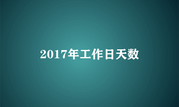 2017年工作日天数