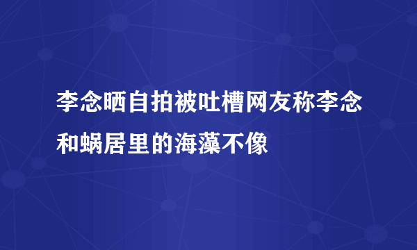 李念晒自拍被吐槽网友称李念和蜗居里的海藻不像