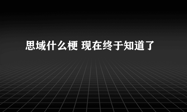 思域什么梗 现在终于知道了